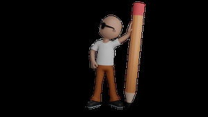 ابجکت دختر 3d با مداد