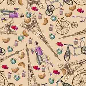 پترن پاریس Fashion paris seamless pattern