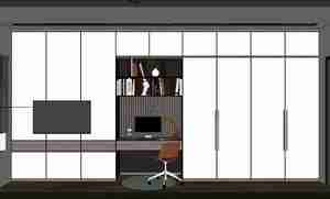 طراحی داخلی اتاق خواب مدرن با لوازم کامل برای اسکچاپ