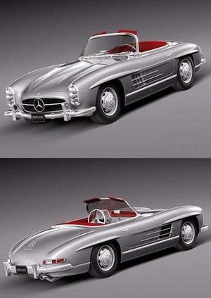 آبجکت 3d ماشین بنز نوستالژی قدیمی Mercedes-Benz 300 SL