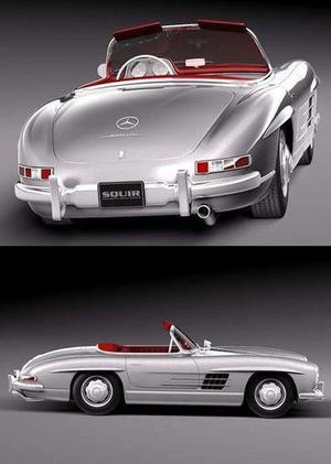 آبجکت 3d ماشین بنز نوستالژی قدیمی Mercedes-Benz 300 SL