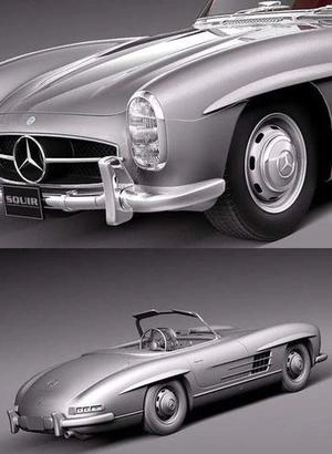 آبجکت 3d ماشین بنز نوستالژی قدیمی Mercedes-Benz 300 SL