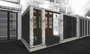 طراحی نما مدرن با دیتیل خیابان برای اسکچاپ