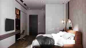 طراحی داخلی اتاق خواب مدرن با لوازم کامل برای اسکچاپ