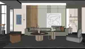 طراحی مینیمال و آرامش در فضای نشیمن مدرن برای اسکچاپ