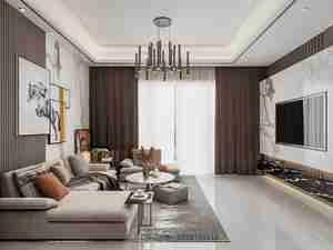 طراحی داخلی فضای نشیمن و آشپزخانه مدرن برای اسکچاپ