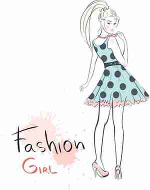 دختر و پوستر فشن Hand drawn fashion girls