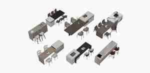 مجموعه کانتر و جزیره آشپزخانه برای اسکچاپ