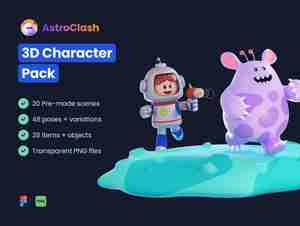 AstroClash. 3D Character پک کاراکتر فضای