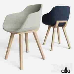 آبجکت صندلی با پایه های چوبی بلند KUSKOA BI | Upholstered chair