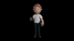 دختر 3d گرافیکی با لیوان قهوه