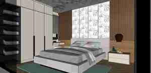 طراحی داخلی اتاق خواب مدرن برای اسکچاپ