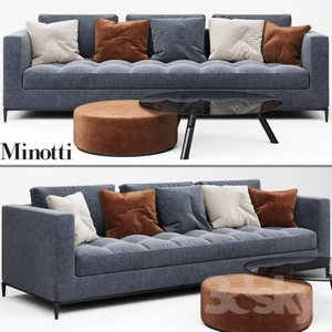 مبل راحتی با پاف Minotti ANDERSEN QUILT Sofa