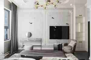 طراحی داخلی اتاق خواب نئوکلاسیک برای اسکچاپ