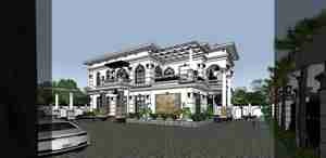 طراحی ویلا و محوطه مدرن برای اسکچاپ