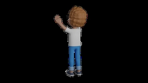 دختر  3d در حال بالا پریدن