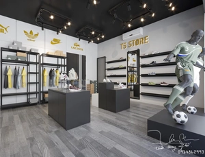 طراحی داخلی فروشگاه لوازم ورزشی برای اسکچاپ