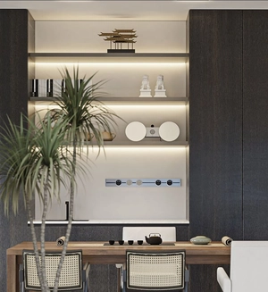 دکوراسیون طراحی شده در الهیه تهران مشکی و سفید