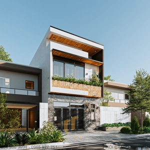 طراحی نما ویلا مدرن برای اسکچاپ