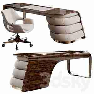 آبجکت میز دفتر کار اداری و صندلی اداری