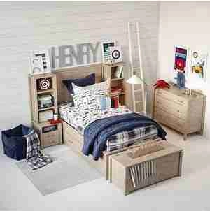 طراحی تخت خواب و اکسسوری کنار تخت اتاق بچه Plaid bedroom Childroom