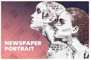 اکشن فتوشاپ روزنامه ای کردن Newspaper Portrait PS Action