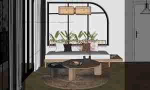 طراحی داخلی نشیمن  مدرن و مینیمال برای اسکچاپ