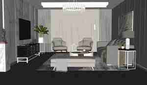 طراحی داخلی فضای نشیمن مدرن برای اسکچاپ