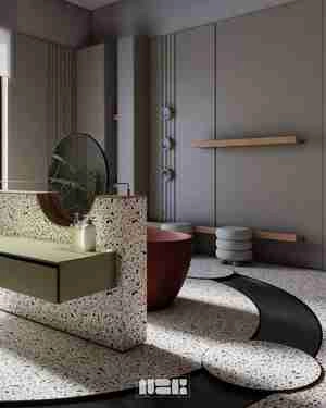 طراحی سرویس بهداشتی در سبک مدرنیته و مینیمالیسم برای اسکچاپ