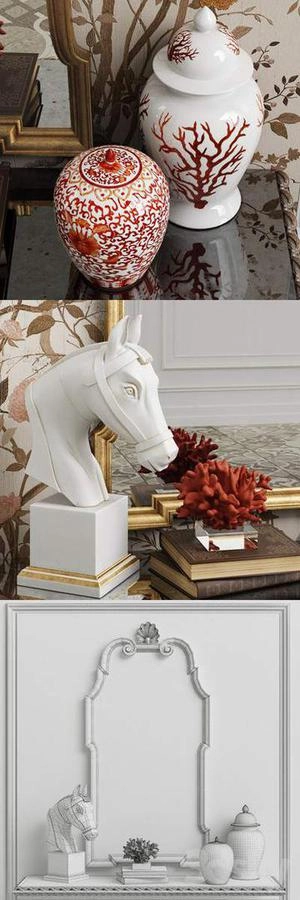 آینه 3d با قاب چوبی و کنسول