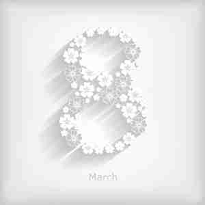 8 مارچ با گل سفید  8 march womens day background