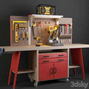 میز کار با ابزار DeWalt.