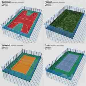 آبجکت زمین فوتبال / بسکتبال / تنیس  / والیبال
