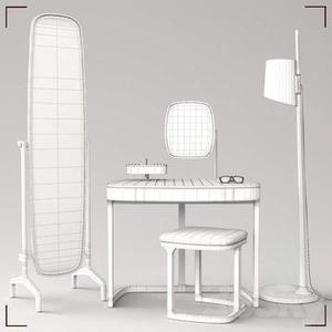 اینه و کنسول ارایش و صندلی