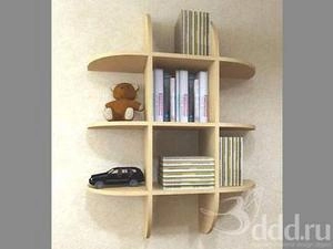 3dابجکت کتابخانه چوبی شکل نیم دایره