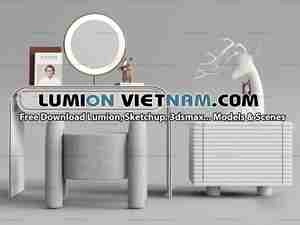 ست میز و صندلی لوازم آرایش برای اسکچاپ