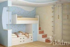 ست  کامل اتاق کودک با تخت دوطبقه طرح قدیمی