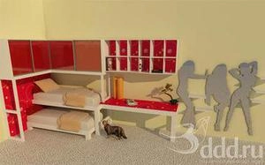 ست  کامل اتاق کودک بارنگ قرمز و سفید