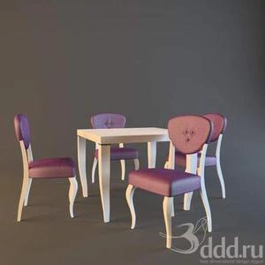 آبجکت 3d اتاق کودک میز صندلی