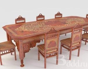 ابجکت میز صندلی مدرن نهارخوری طرح  کلاسیک