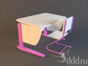 آبجکت 3d اتاق کودک میز و صندلی