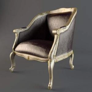 صندلی کلاسیک دسته دارچوبی رنگ طلایی کدد1047