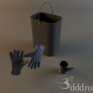 سطل و دستکش صنعتی