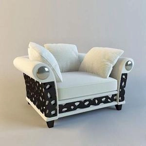 صندلی کلاسیک دسته دار چوبی با طرح گل مشکی کدد1036