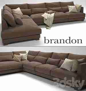 ست مبل ال شکل با کوسن وشال Sofa BRANDON