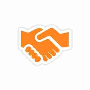 آیکون دست دادن icon sticker realistic design on paper handshake لایه باز