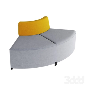 صندلی نیم گرد طوسی با پشتی زرد  BEND CORNER sofa by actiu