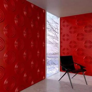 دیوار سه بعدی پترن با طرح دایره و رنگ قرمز