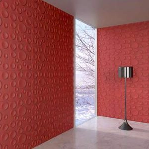 دیوار سه بعدی پترن با طرح  دایره مختلف با رنگ قرمز