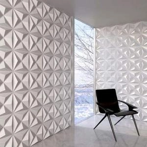دیوار سه بعدی پترن با طرح مربع برجسته ورنگ سفید